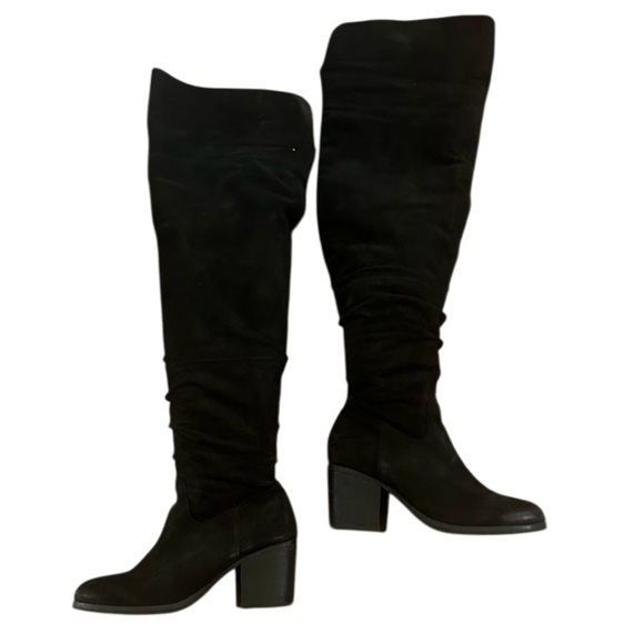 Aldo Over the Knee Velvet‎ Suede Textured Boots, Black, Size 8.5 - Picture 3 of 11